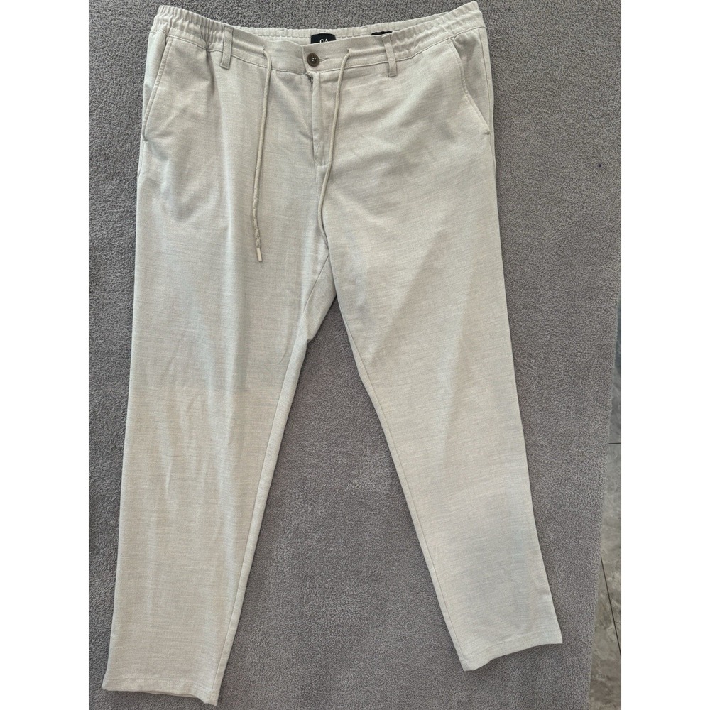 C&A‎ Slim Fit Drawstring Pants Men's W40 L32 Beige Stretch
